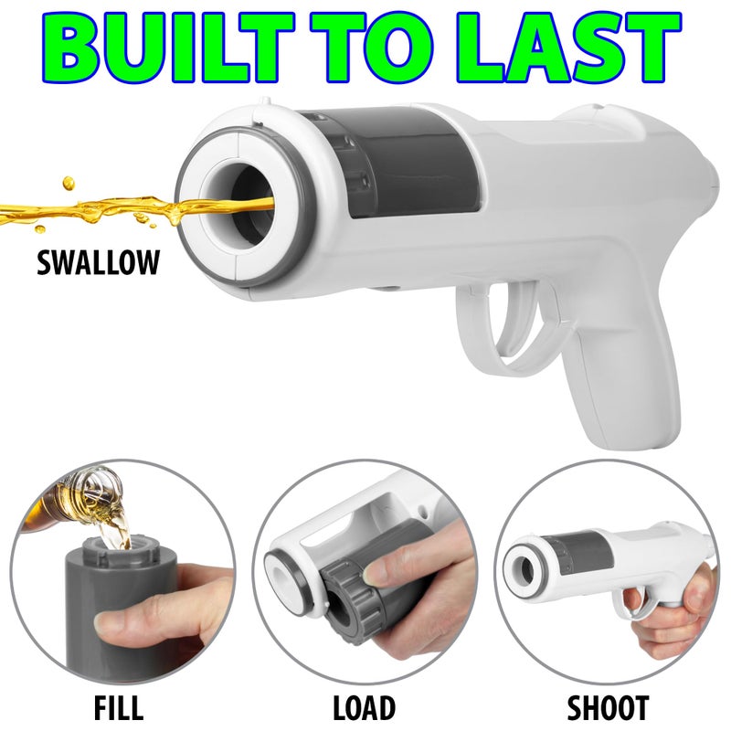 Barbuzzo Funwares Original Alcohol Shot Gun, Newly Improved & Leakproof - Load Your Favorite Alcohol, Aim, Shoot and Drink, Epic Shot Party Accessory - Holds 1.5 Ounces - Image 2